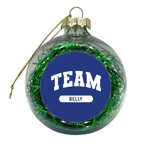 Team belly print - xmas bauble by The Girl Next Draw