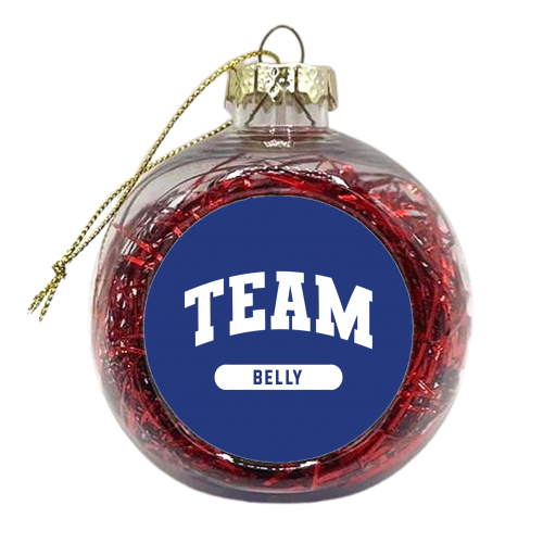 Team belly print - xmas bauble by The Girl Next Draw