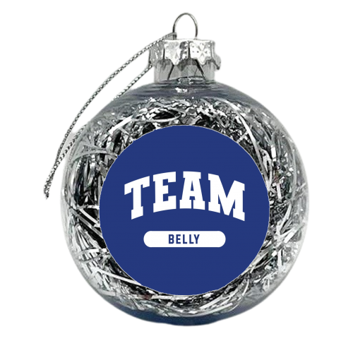 Team belly print - xmas bauble by The Girl Next Draw