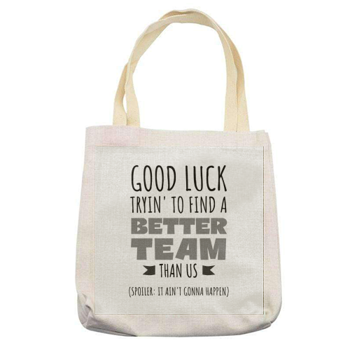 Team-Building, Boss or Coworker Gift - printed canvas tote bag by timsal shol