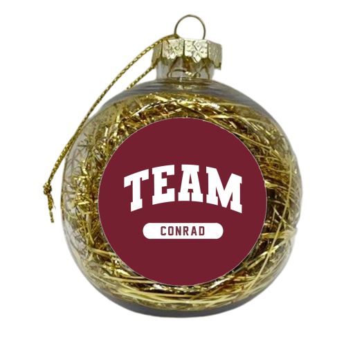 Team Conrad burgundy - xmas bauble by The Girl Next Draw