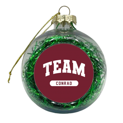 Team Conrad burgundy - xmas bauble by The Girl Next Draw