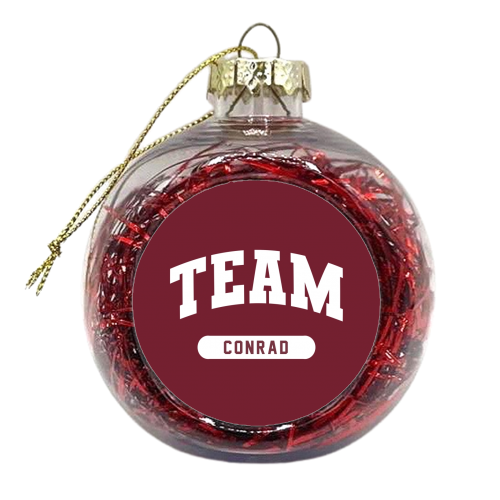Team Conrad burgundy - xmas bauble by The Girl Next Draw
