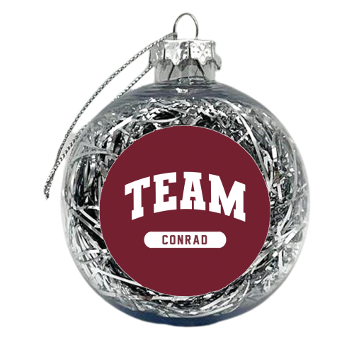 Team Conrad burgundy - xmas bauble by The Girl Next Draw