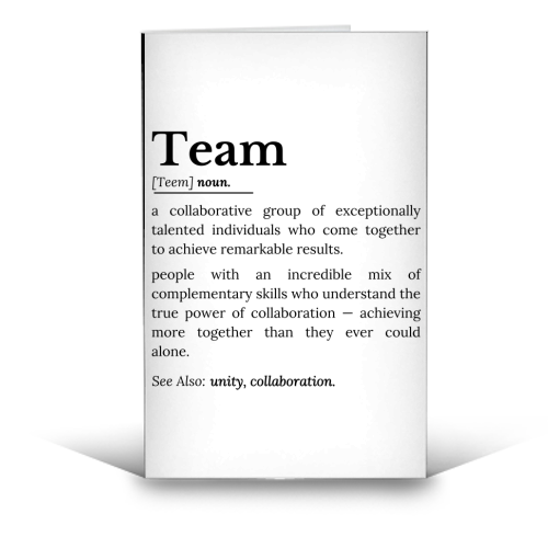 Team Definition – The Power of Collaboration and Unity - funny greeting card by timsal shol