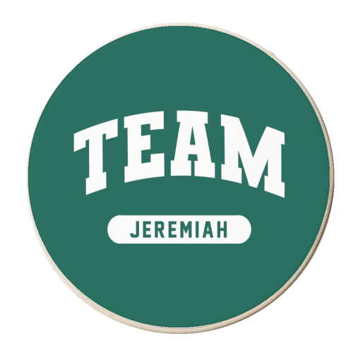 Team Jeremiah print - personalised beer coaster by The Girl Next Draw