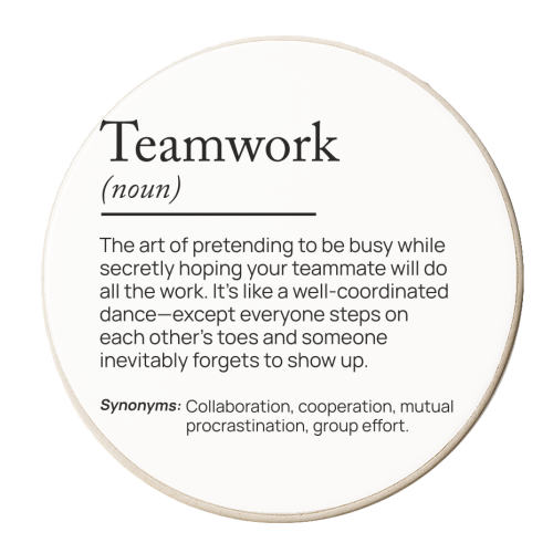 Teamwork Definition Office Decor Company Team - personalised beer coaster by skattia ilie