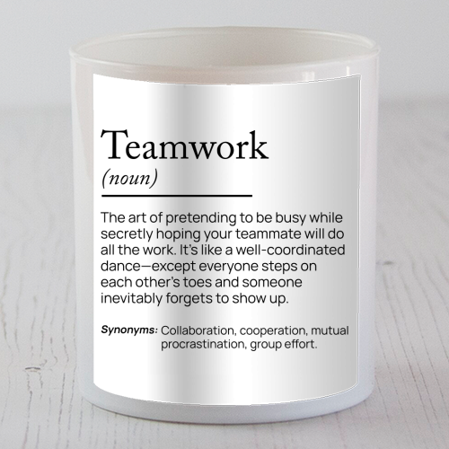 Teamwork Definition Office Decor Company Team - scented candle by skattia ilie