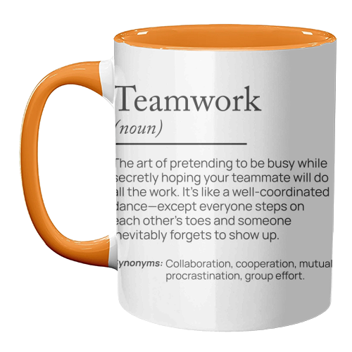 Teamwork Definition Office Decor Company Team - unique mug by skattia ilie