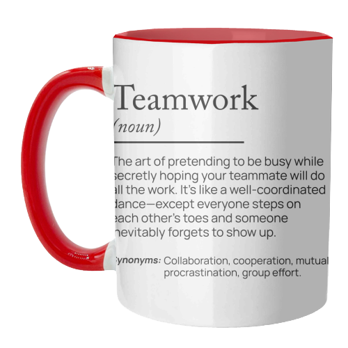 Teamwork Definition Office Decor Company Team - unique mug by skattia ilie