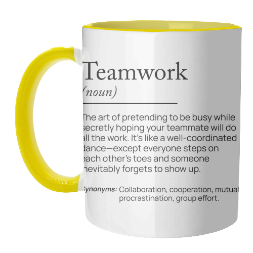 Teamwork Definition Office Decor Company Team - unique mug by skattia ilie
