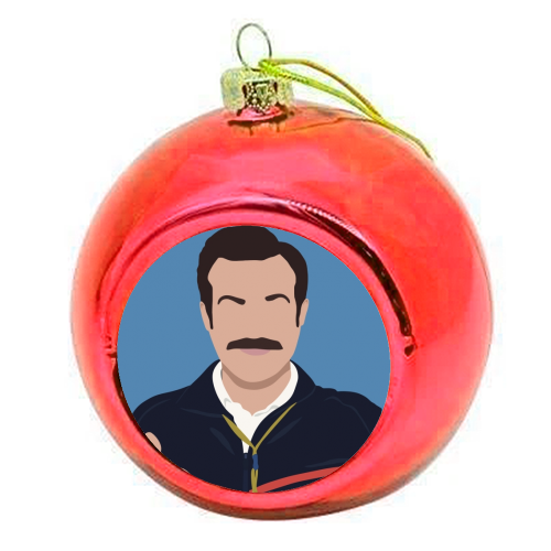 Ted Lasso - colourful christmas bauble by Cheryl Boland