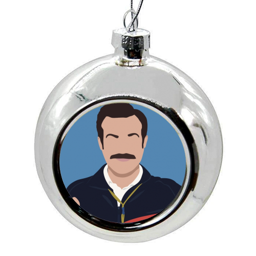 Ted Lasso - colourful christmas bauble by Cheryl Boland