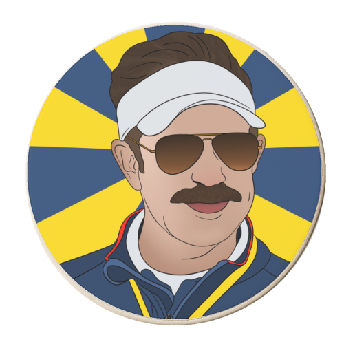 Ted Lasso Fan Art Design - personalised beer coaster by Lisa Wardle