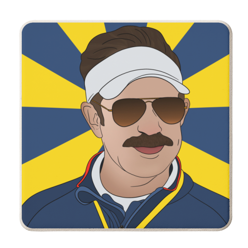 Ted Lasso Fan Art Design - personalised beer coaster by Lisa Wardle