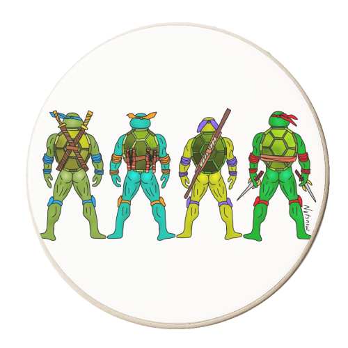 Teenage Mutant Ninja Turtle Butts - personalised beer coaster by Notsniw Art