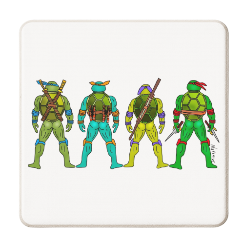 Teenage Mutant Ninja Turtle Butts - personalised beer coaster by Notsniw Art