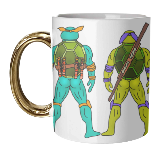 Teenage Mutant Ninja Turtle Butts - unique mug by Notsniw Art