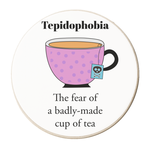 Tepidophobia - personalised beer coaster by Stephanie Komen