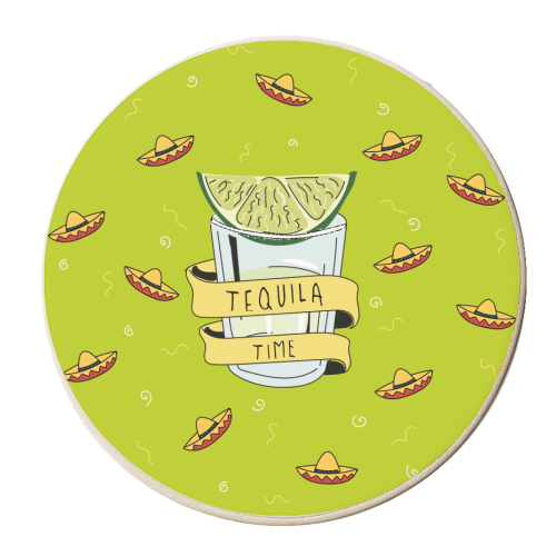 Tequila Time - personalised beer coaster by Laura Lonsdale