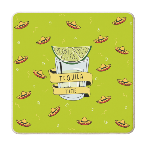 Tequila Time - personalised beer coaster by Laura Lonsdale