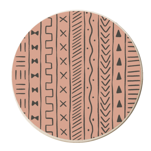Terracotta Mudcloth - personalised beer coaster by Alice Palazon