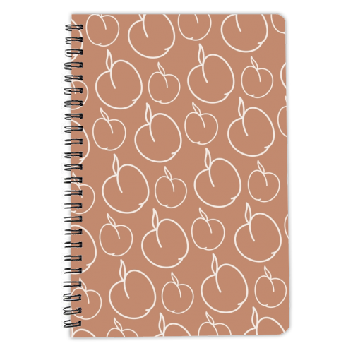 Terracotta Peach Pattern - personalised A4, A5, A6 notebook by The Girl Next Draw