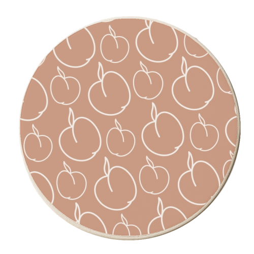 Terracotta Peach Pattern - personalised beer coaster by The Girl Next Draw
