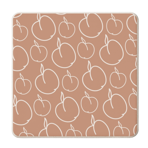Terracotta Peach Pattern - personalised beer coaster by The Girl Next Draw