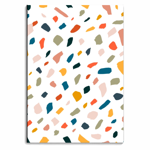 Terrazzo, Abstract Quirky Shapes Bohemian Modern Pattern Confetti Celebration Random Colorful Shapes - personalised A4, A5, A6 notebook by Uma Prabhakar Gokhale