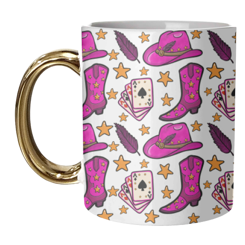 Texas Hold Em Cowgirl Pattern - unique mug by PixieDrew