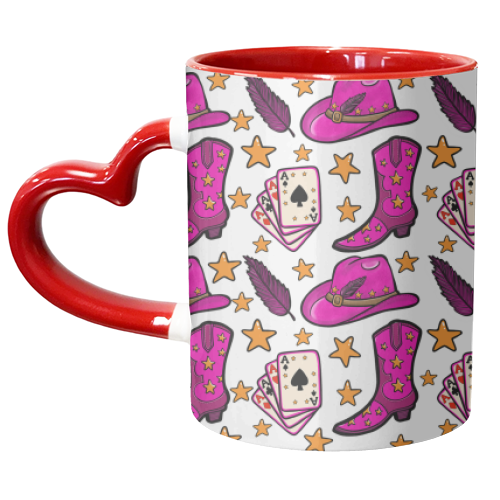 Texas Hold Em Cowgirl Pattern - unique mug by PixieDrew