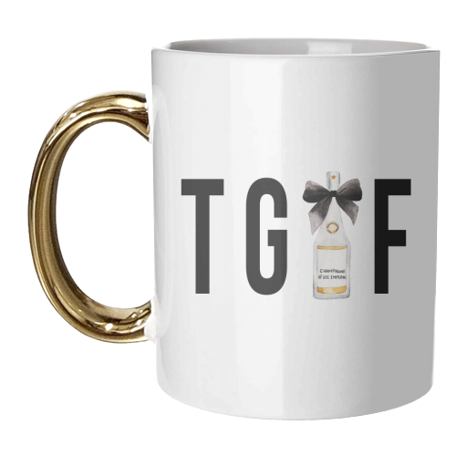 TGIF (Thank God It's Friday) Champagne Bottle - unique mug by Toni Scott