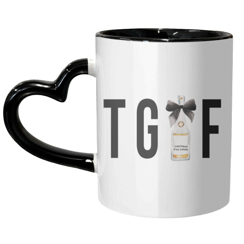 TGIF (Thank God It's Friday) Champagne Bottle - unique mug by Toni Scott
