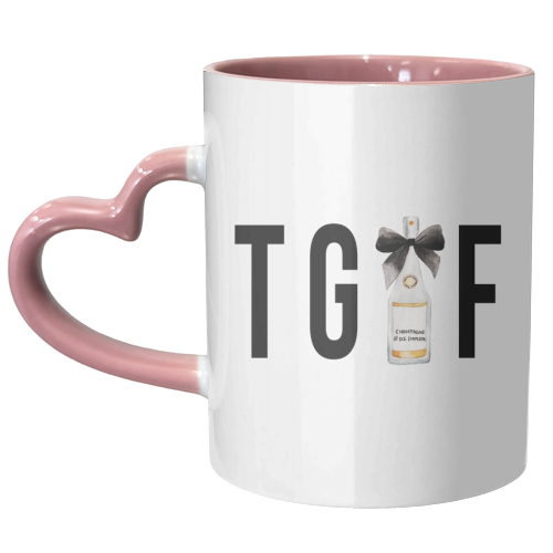 TGIF (Thank God It's Friday) Champagne Bottle - unique mug by Toni Scott