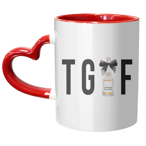 TGIF (Thank God It's Friday) Champagne Bottle - unique mug by Toni Scott
