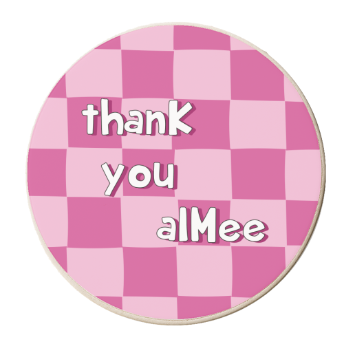 thanK you aIMee - personalised beer coaster by Laura Lonsdale