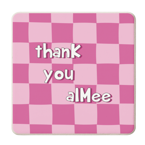 thanK you aIMee - personalised beer coaster by Laura Lonsdale