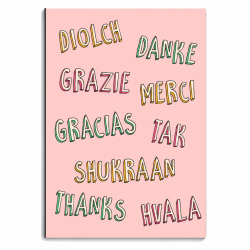 Thank You in Different Languages - personalised A4, A5, A6 notebook by Lisa Wardle