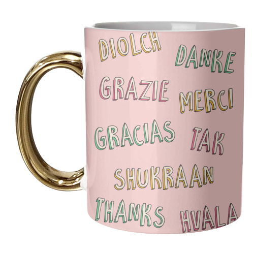 Thank You in Different Languages - unique mug by Lisa Wardle