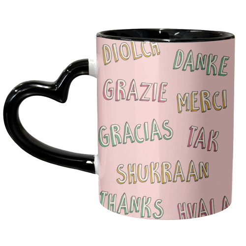 Thank You in Different Languages - unique mug by Lisa Wardle