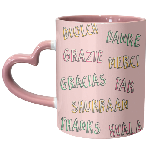 Thank You in Different Languages - unique mug by Lisa Wardle