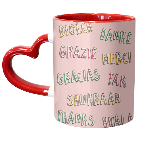 Thank You in Different Languages - unique mug by Lisa Wardle