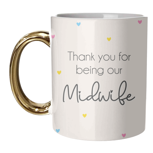 Thank You Midwife heart Design - unique mug by Lisa Wardle
