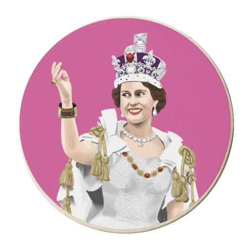 Thank you Queenie - personalised beer coaster by Sarah Wilkinson