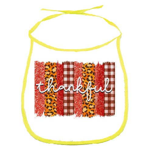 Thankful - funny baby bib by haris kavalla