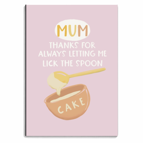 Thanks for letting me lick the spoon Mum - personalised A4, A5, A6 notebook by Giddy Kipper