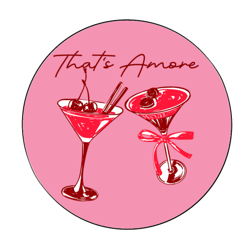 That's Amore Cherry Cocktail Illustration - Circle Sticker by EZbie