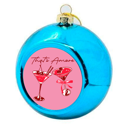 That's Amore Cherry Cocktail Illustration - colourful christmas bauble by EZbie