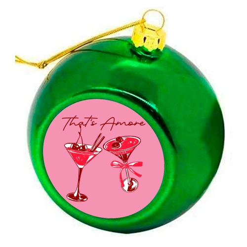 That's Amore Cherry Cocktail Illustration - colourful christmas bauble by EZbie